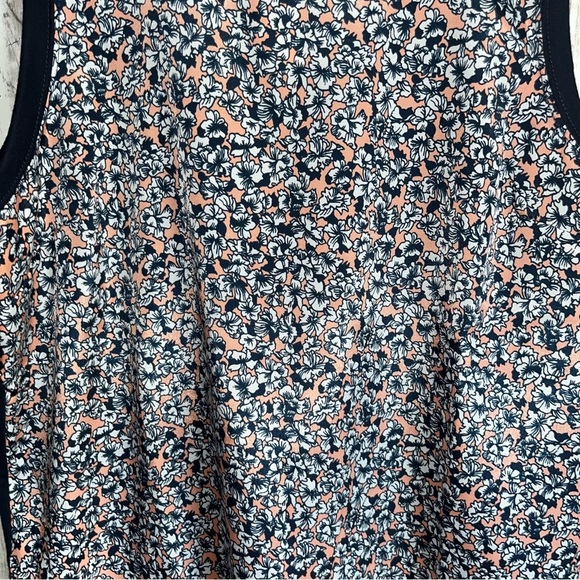 NWT J. Crew Navy Peach Pink Floral Tank Women’s  XS - Picture 3 of 4